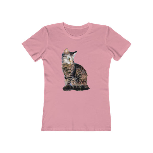Cat 'Teris of Tinos' - Women's Slim Fit Ringspun Cotton T-Shirt