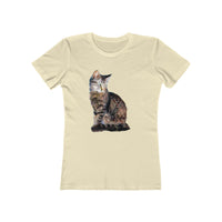 Cat 'Teris of Tinos' - Women's Slim Fit Ringspun Cotton T-Shirt