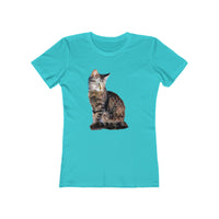 Cat 'Teris of Tinos' - Women's Slim Fit Ringspun Cotton T-Shirt