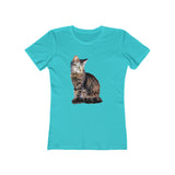 Cat 'Teris of Tinos' - Women's Slim Fit Ringspun Cotton T-Shirt