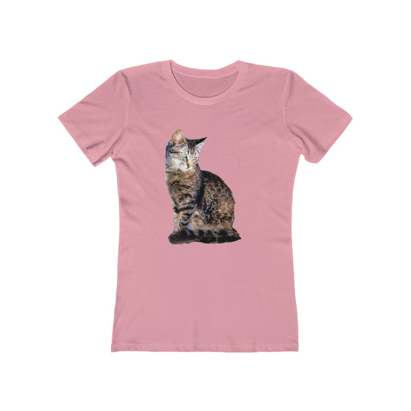 Cat 'Teris of Tinos' - Women's Slim Fit Ringspun Cotton T-Shirt