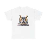 Great Horned Owl  'Hooty' Unisex Heavy Cotton Tee