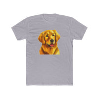 Golden Retriever 'Beau' Men's Fitted Cotton Crew Tee