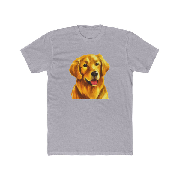 Golden Retriever 'Beau' Men's Fitted Cotton Crew Tee