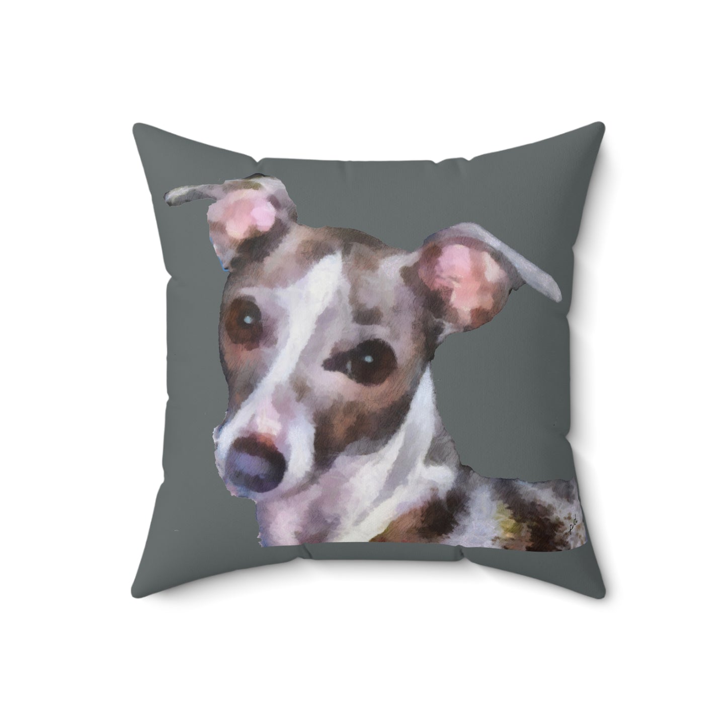 Italian Greyhound 'Lilly' Spun Polyester Throw Pillow