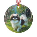 Japanese Chin Christmas Tree  Metal Ornaments