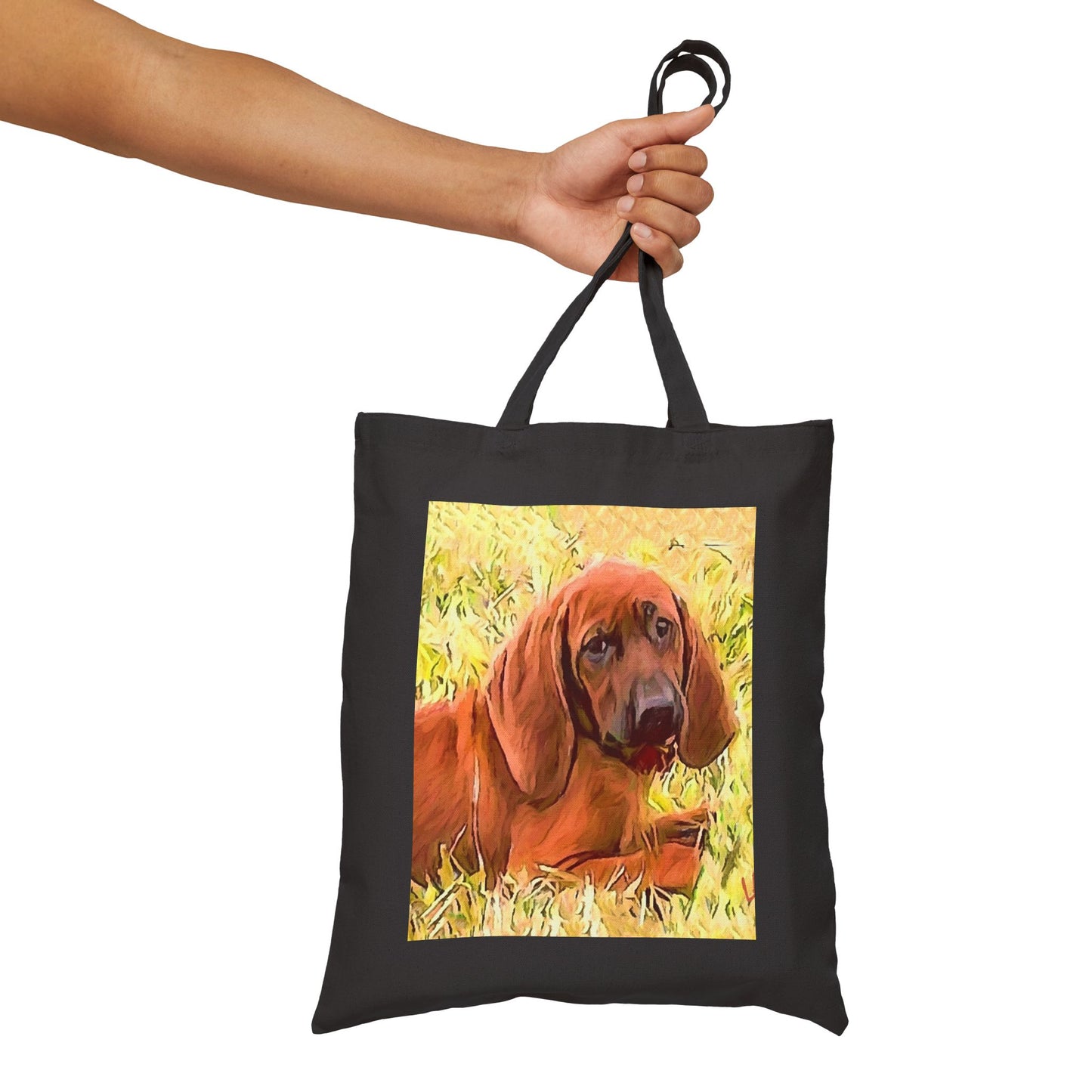 Redbone Coonhound Cotton Canvas Tote Bag
