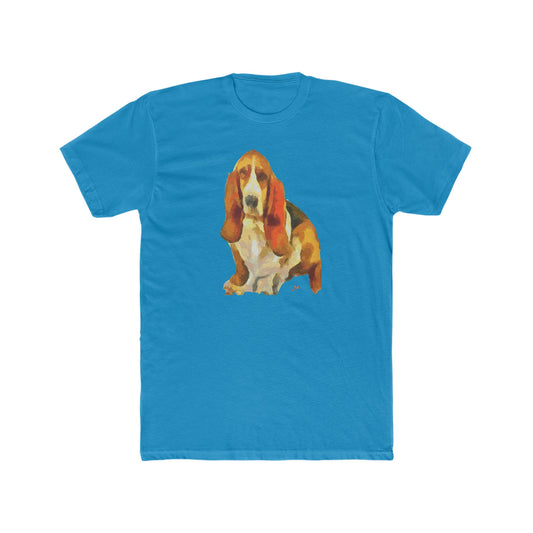 Basset Hound 'Lautrec' Men's Fitted Cotton Crew Tee