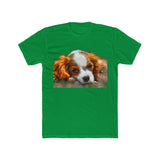 Cavalier King Charles Spaniel Puppy - Men's Fitted Cotton Crew Tee