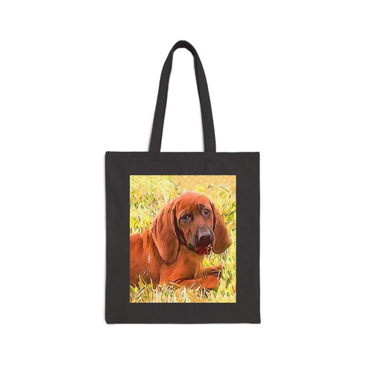 Redbone Coonhound Cotton Canvas Tote Bag
