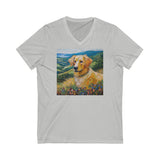 Golden Retriever Classic Jersey Short Sleeve V-Neck Tee