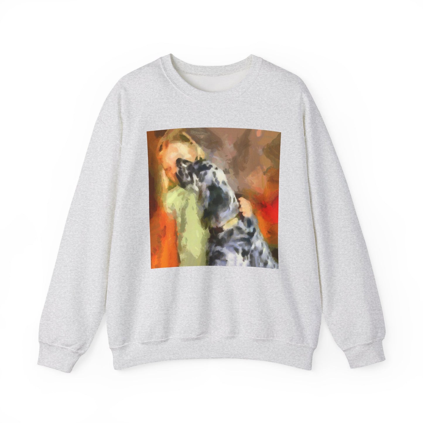 English Setter and Child Classic 50/50 Crewneck Sweatshirt