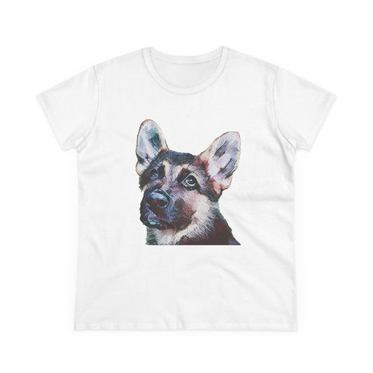 German Shepherd 'Sly' Women's Midweight Cotton Tee