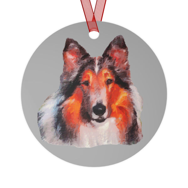 Rough Coated Collie Metal Ornaments