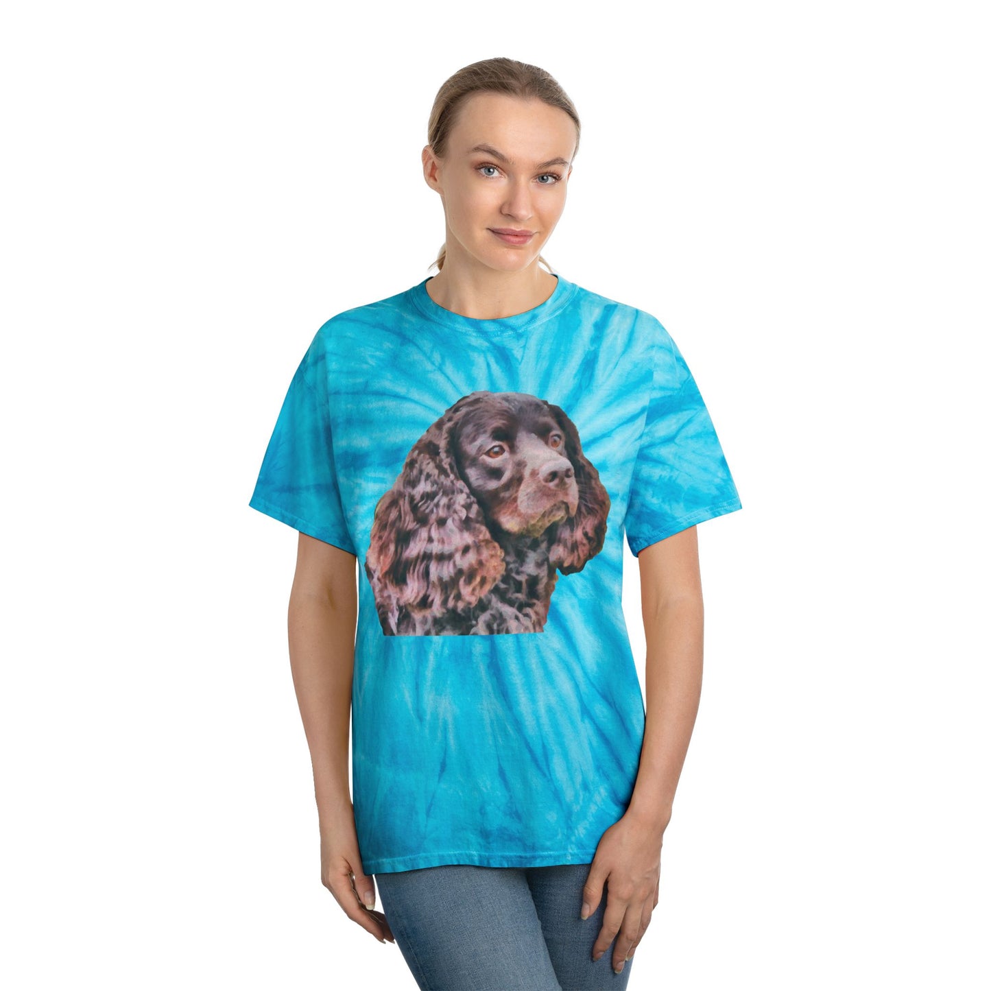 American Water Spaniel Unisex Cotton Tie-Dye Tee, Cyclone