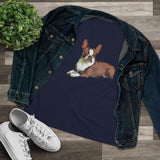 Boston Terrier Brown & White Women's Relaxed Cotton Tee