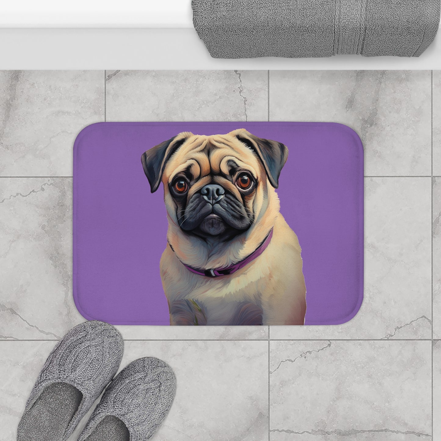 Pug Bathroom Rug Mat - Cheerful Comfort for Your Space