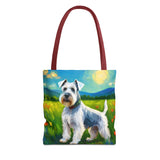 White Schnauzer Polyester Tote Bag (AOP)