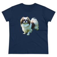 Japanese Chin Women's Artistic Midweight Cotton Tee