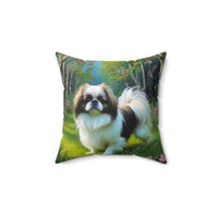 Japanese Chin - Spun Polyester Throw Pillow