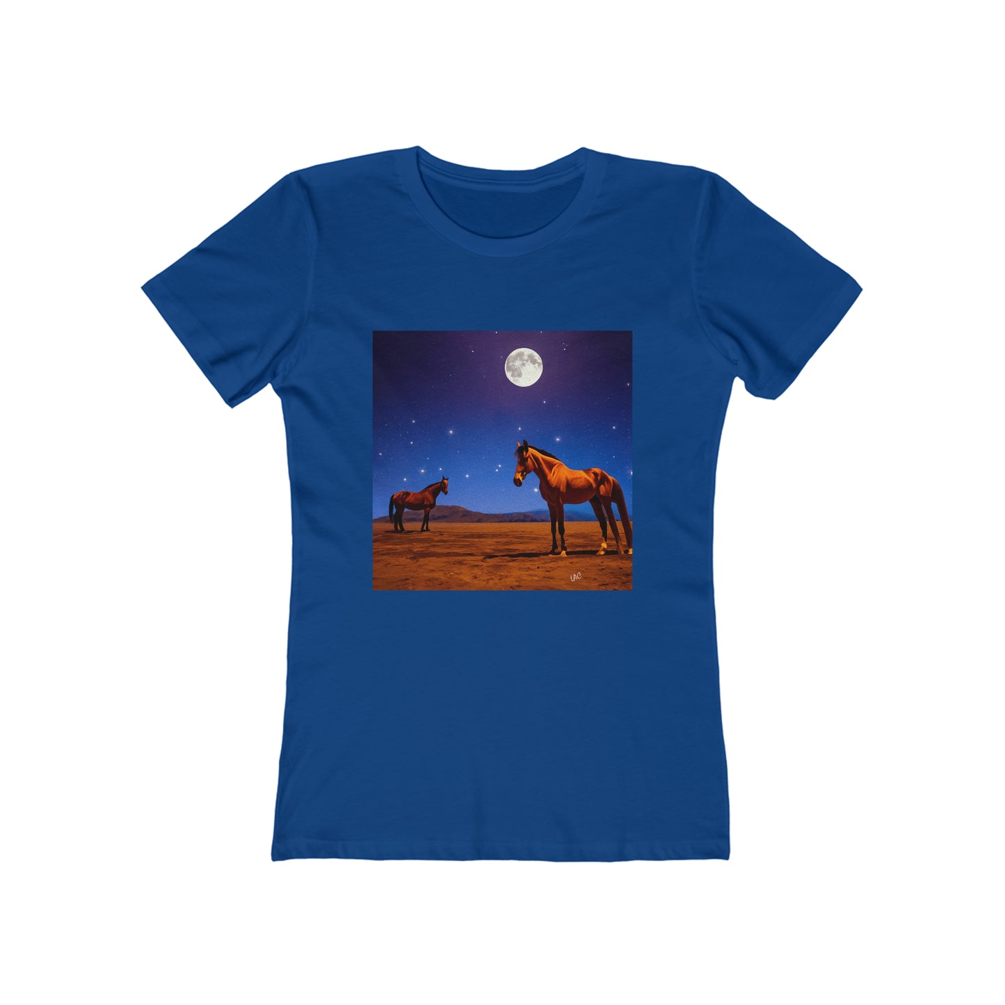 Horses in Moonlight Women's Slim Fit Ringspun Cotton Tee