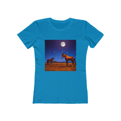 Horses in Moonlight -  Women's Slim Fit Ringspun Cotton Tee