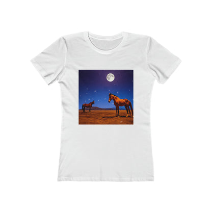 Horses in Moonlight -  Women's Slim Fit Ringspun Cotton Tee