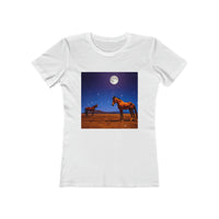Horses in Moonlight -  Women's Slim Fit Ringspun Cotton Tee