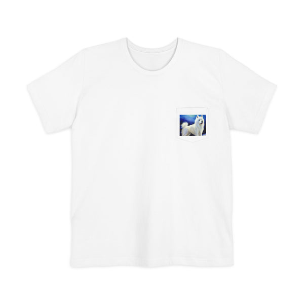American Eskimo Dog Unisex Pocket T-shirt
