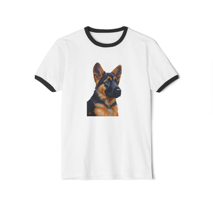 German Shepherd Puppy Classic Cotton Ringer T-Shirt