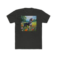 Bluetick Coonhound  -  Men's Fitted Cotton Crew Tee