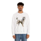 Chilly Day Charm: Pyrenean Shepherd Unisex 50/50 Crewneck Sweatshirt