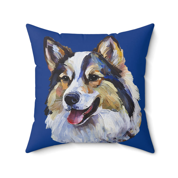 Alaskan Klee Kai  -  Spun Polyester Square Throw Pillow