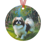 Japanese Chin Christmas Tree  Metal Ornaments