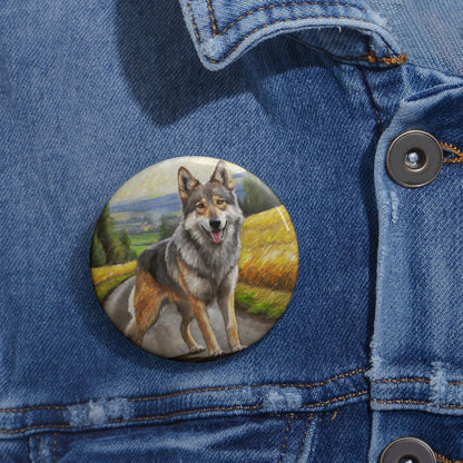 Czechoslovakian Vlcak 'Wolfdog' Metal Pinback Button