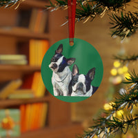 Boston Terriers 'Skipper & Dee Dee' Christmas Tree  Metal Ornaments