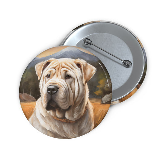Exquisite Chinese Shar-Pei Metal Pinback Buttons