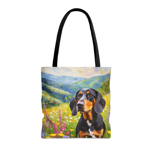 Black & Tan Coonhound Tote Bag