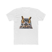 Great Horned Owl 'Hooty' Men's Fitted Cotton Crew Tee