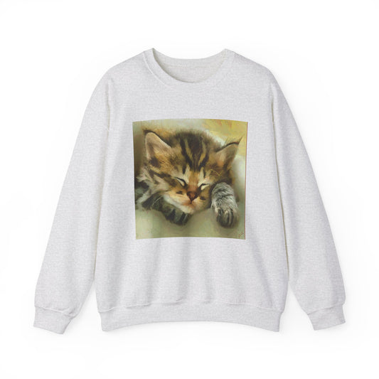 Sleepy Brucie the Cat - Unisex 50/50 Crewneck Sweatshirt