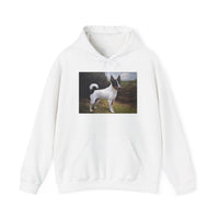 Japanese Terrrier  --  Vintage Inspired Dog Art Hooded Sweatshirt - Unisex 50/50