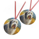 Old English Sheepdog Metal Ornaments