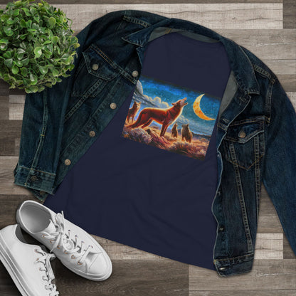 Coyotees in Moonlight Women's Relaxed Fit Cotton Tee