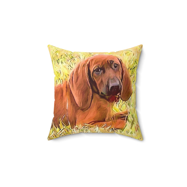 Redbone Coonhound  -  Spun Polyester Throw Pillow
