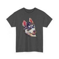 Siberian Husky 'Iditarod' Unisex Heavy Cotton Tee