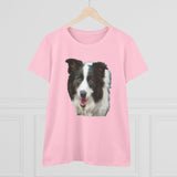 Border Collie '#2' Women's Midweight Cotton Tee