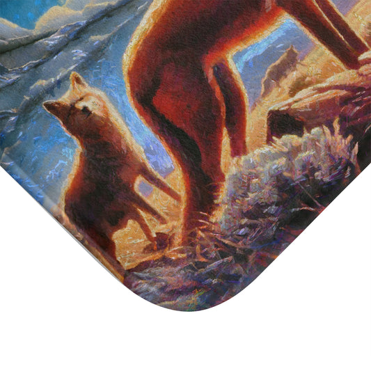 Coyotees Howling at Moon Bathroom Rug Mat