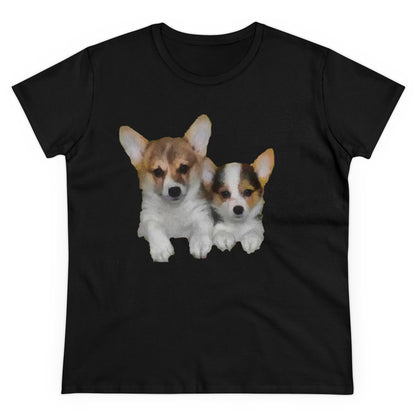 Welsh Corgi 'Cousins' Women's Midweight Cotton Tee