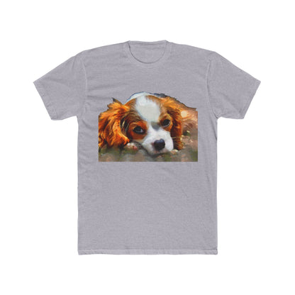 Cavalier King Charles Spaniel Puppy - Men's Fitted Cotton Crew Tee