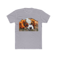 Cavalier King Charles Spaniel Puppy - Men's Fitted Cotton Crew Tee